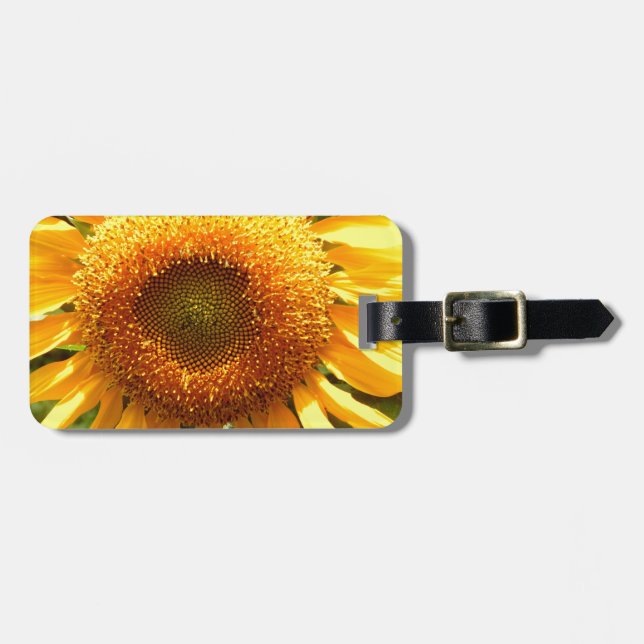 Étiquette À Bagage Élégant tournesol jaune (Devant horizontal)