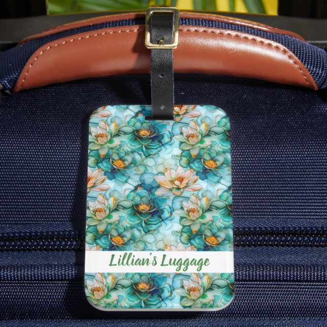 Étiquette À Bagage Elegant Water Lily Pattern (Insitu Rectoal 2)