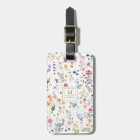 Elégante aquarelle Fleur sauvage jardin Monogramme