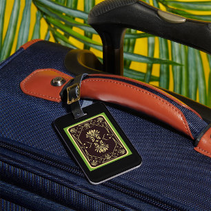 Étiquette À Bagage Élégante carte de jeu Vintage Black Gold