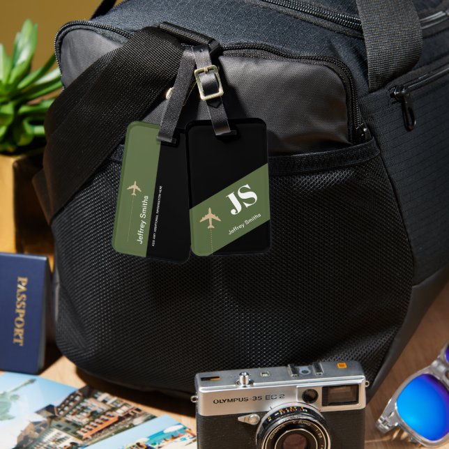 Étiquette À Bagage Élégante et moderne Aero Travel Luggage balise (Recto & Verso)