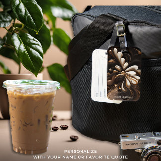 Étiquette À Bagage Élégante étiquette de bagage de louveteur de café