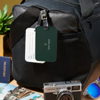 Étiquette À Bagage Élégante étiquette de bagage en acrylique vert fon