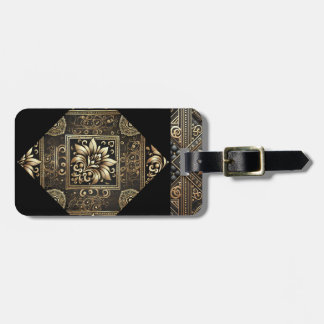 Étiquette À Bagage Élégante étiquette de bagage Ornate Noir & Or