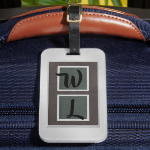 Étiquette À Bagage Élégante étiquette de bagages en lin d'acier bross