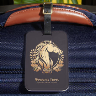 Étiquette À Bagage Élégante Ferme Cheval Personnalisée Moderne Equine