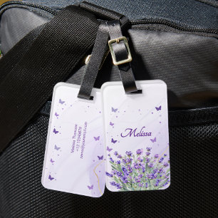 Étiquette À Bagage Élégante Flore de printemps de lavande violette