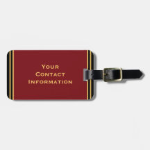 Elégante Gold Personnalisée Bande Bourgogne Rouge