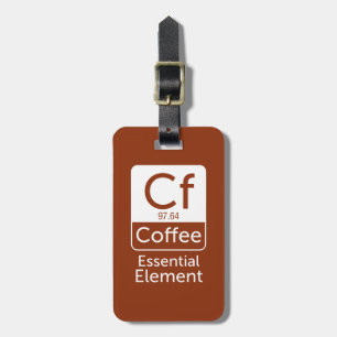 Étiquette À Bagage Elem essentiel de chimie de calembour de café