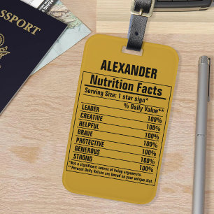 Étiquette À Bagage Éléments chimiques amusants Caractéristiques de la