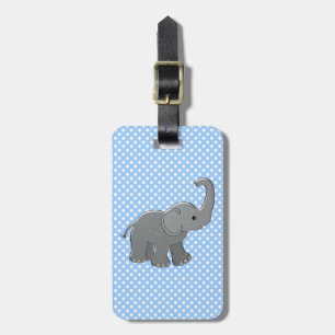 Étiquette À Bagage éléphant de bébé bleu