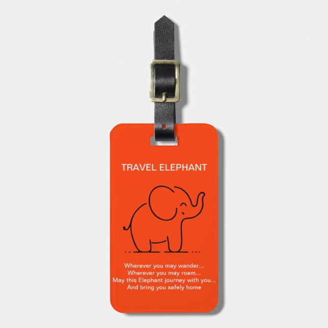 ÉTIQUETTE À BAGAGE ÉLÉPHANT DE VOYAGE (Devant Vertical)