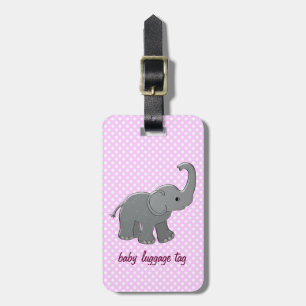 Étiquette À Bagage éléphant rose de bébé
