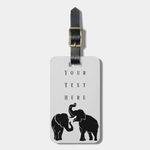 Étiquette À Bagage Éléphants - ajoutez votre texte/nom -