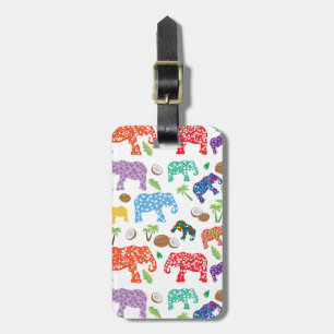 Étiquette À Bagage Éléphants tropicaux