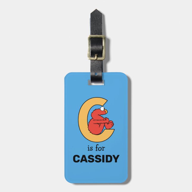 Étiquette À Bagage Elmo Alphabet | C Orange (Devant Vertical)