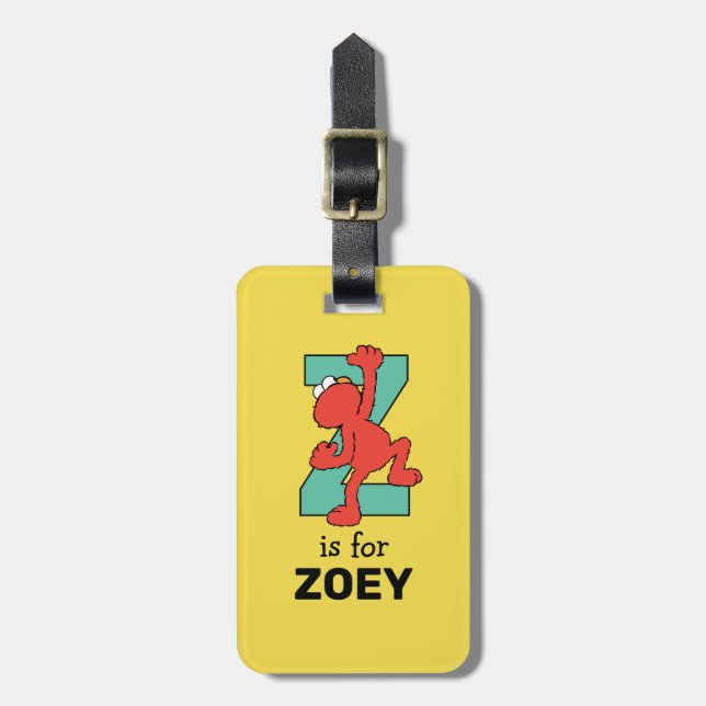 Étiquette À Bagage Elmo Alphabet | Z Turquoise (Devant Vertical)
