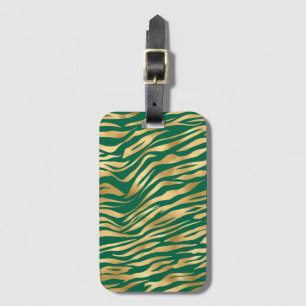 Étiquette À Bagage Emerald et Gold Safari Series Design 2