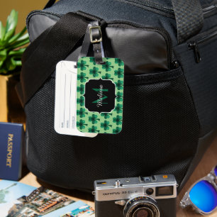 Étiquette À Bagage Emerald Green Sparkle Shamrock personnalisé Monogr