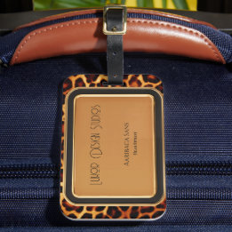 Étiquette À Bagage Empreinte de léopard élégant professionnel primiti
