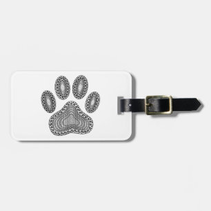 Étiquette À Bagage Empreinte de patte d'encre Abstrait