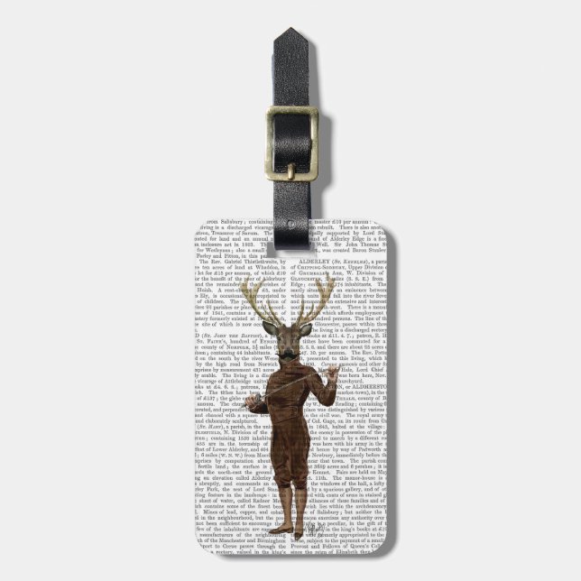 Étiquette À Bagage Enceinte pleine de cerfs (Devant Vertical)