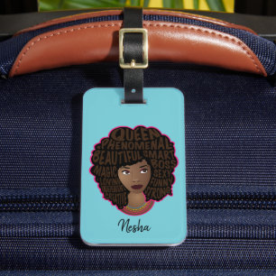 Étiquette À Bagage Encourageant les femmes noires, cheveux naturels,