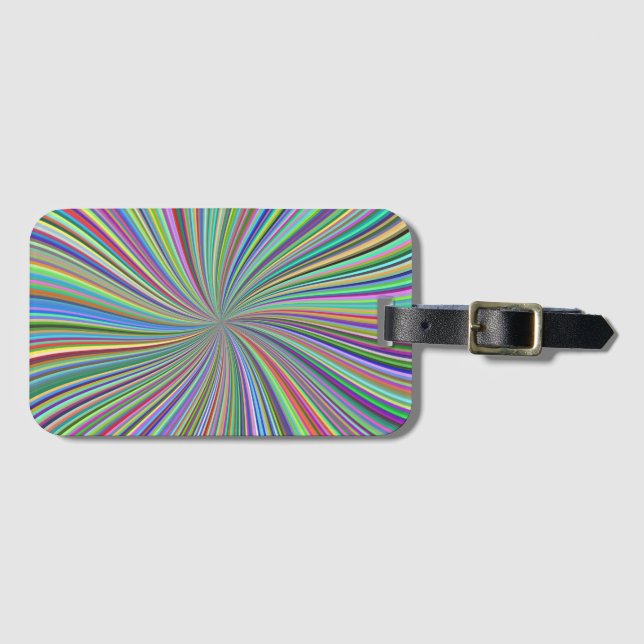Étiquette À Bagage Énergétique Colorful Ribbon Sunburst (Devant Horizontal)