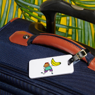 Étiquette À Bagage Enfant Joueur tenant une grande banane jaune
