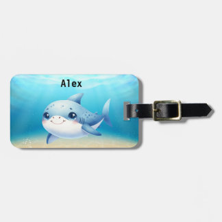 Étiquette À Bagage Enfants personnalisés bébé requin