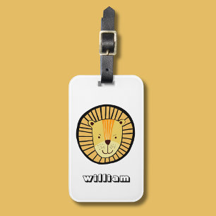 Étiquette À Bagage Enfants Personnalisés Lion Jungle Nom animal