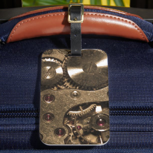 Étiquette À Bagage Engrenages de montre en métal Steampunk