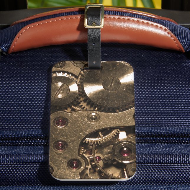 Étiquette À Bagage Engrenages de montre en métal Steampunk (Insitu Rectoal 2)