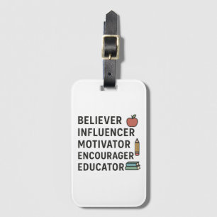 Étiquette À Bagage ENSEIGNANT Croyant Influenceur Motivant Encourageu
