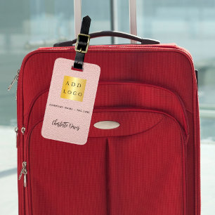Étiquette À Bagage Enseigne de société commerciale en cuir rose