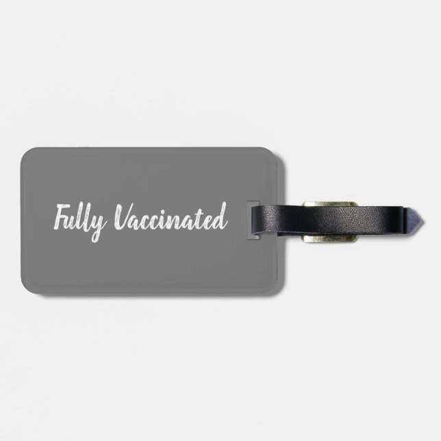 Étiquette À Bagage Entièrement Vacciné | étiquette de bagage (Dos horizontal)