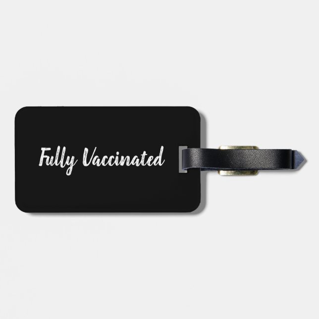 Étiquette À Bagage Entièrement Vacciné | étiquette de bagage (Dos horizontal)