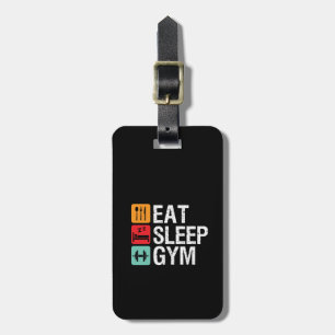 Étiquette À Bagage Entraînement amusant Exercice Fitness Manger Sleep