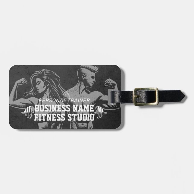 Étiquette À Bagage Entraîneur de fitness moderne Bodybuilding Instruc (Devant horizontal)