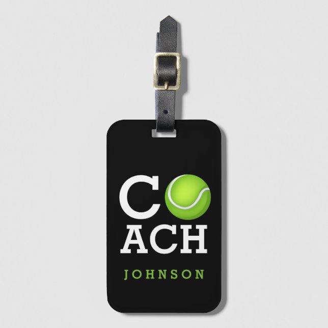 Étiquette À Bagage Entraîneur de tennis personnalisé (Devant Vertical)