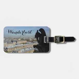 Étiquette À Bagage Envie de voyager (gargouille et vue de Paris)