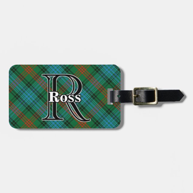 Étiquette À Bagage Epic Scotland Clan Ross Tartan Personnaliser (Devant horizontal)