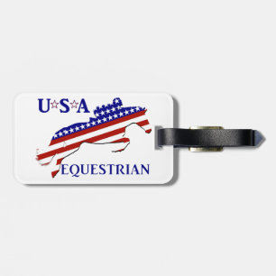 Étiquette À Bagage Équestre patriotique des États-Unis