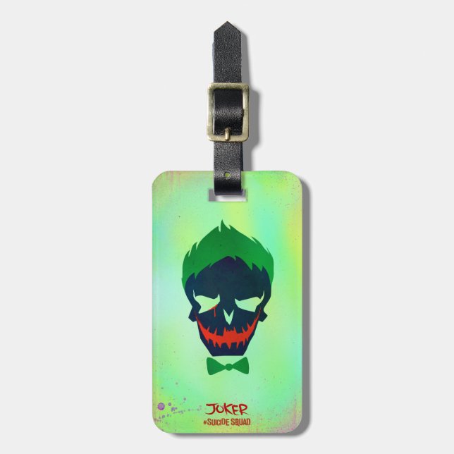 Étiquette À Bagage Équipe de suicide | Icône Tête de joker (Devant Vertical)