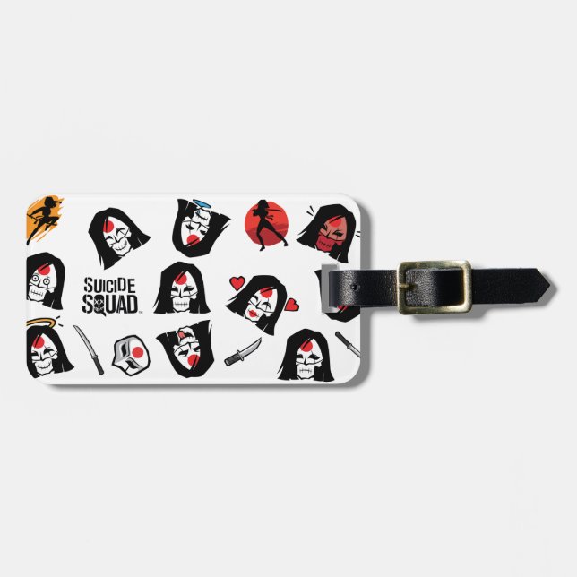 Étiquette À Bagage Équipe de suicide | Katana Emoji Motif (Devant horizontal)