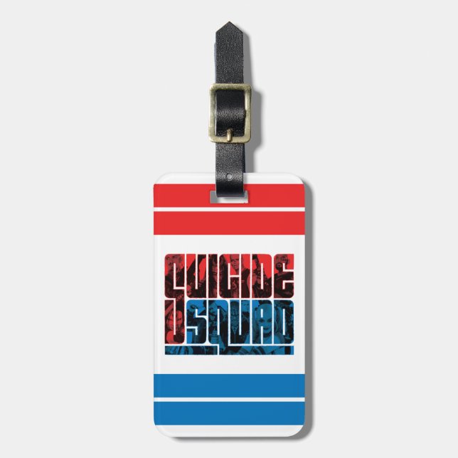 Étiquette À Bagage Équipe de suicide | Logo rouge et bleu (Devant Vertical)