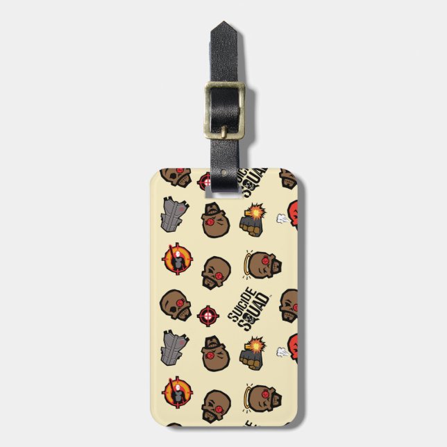 Étiquette À Bagage Équipe de suicide| Motif Emoji de Deadshot (Devant Vertical)