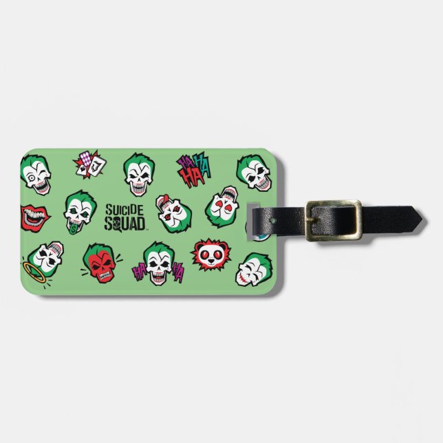 Étiquette À Bagage Équipe de suicide| Motif Joker Emoji (Devant horizontal)