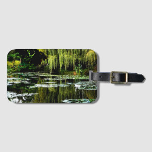 Étiquette À Bagage Étang de Lily avec saules de Monet, Giverny, Franc