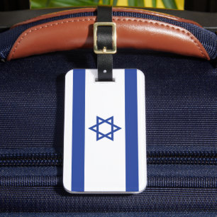 Étiquette À Bagage Etat d'Israël Drapeau, Étoile de David Juifs